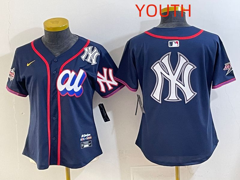 Youth 2025 New York Yankees Blank Drak Blue All star Nike MLB Jersey style 014->youth mlb jersey->Youth Jersey